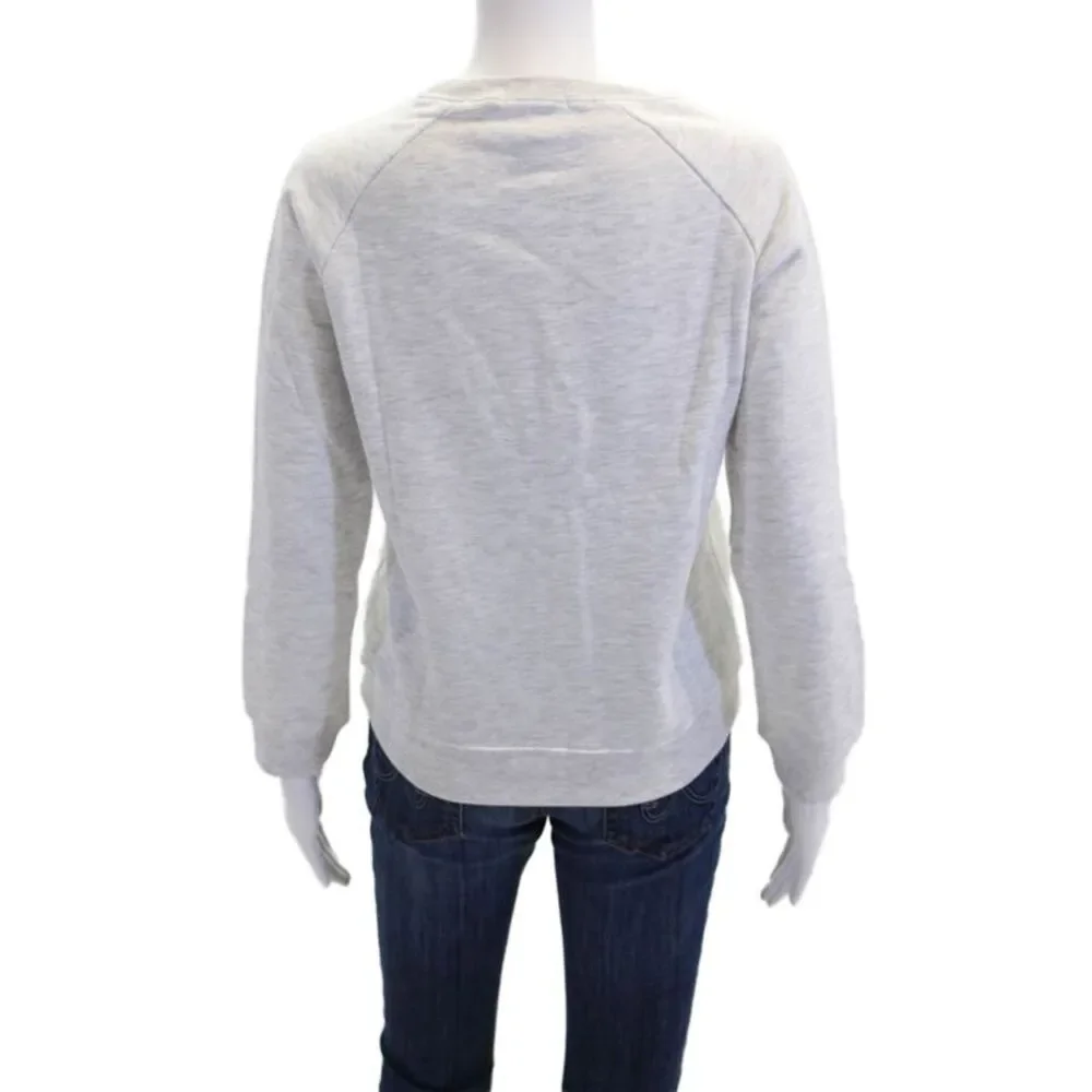 South Parade Womens Pullover Love 24 Hrs Sweatshirt Gray Red Cotton Size XS